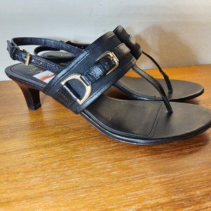 NWOT Ralph Lauren Leather Upper Black Sandals Women`s 8.5